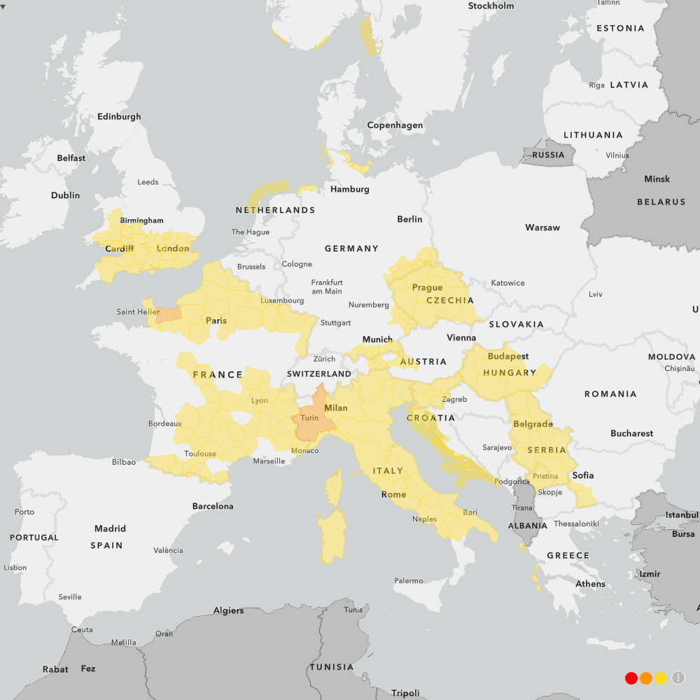 Meteoalarm slika Europe.